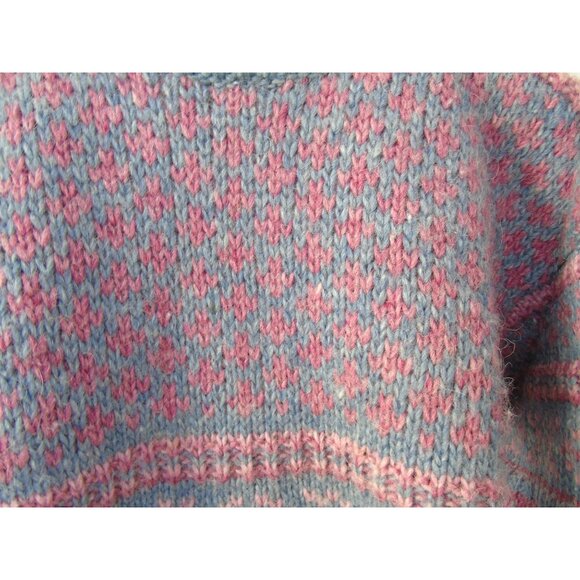 Vintage Womens 1980's Nikolai Knits Sweater Made in Denmark Pink Blue Medium - Picture 6 of 8